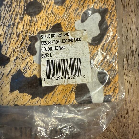 Play Cloths Leopard Cheetah Print Tank Top 100% Cotton Big Cat Unisex Large - Picture 4 of 6